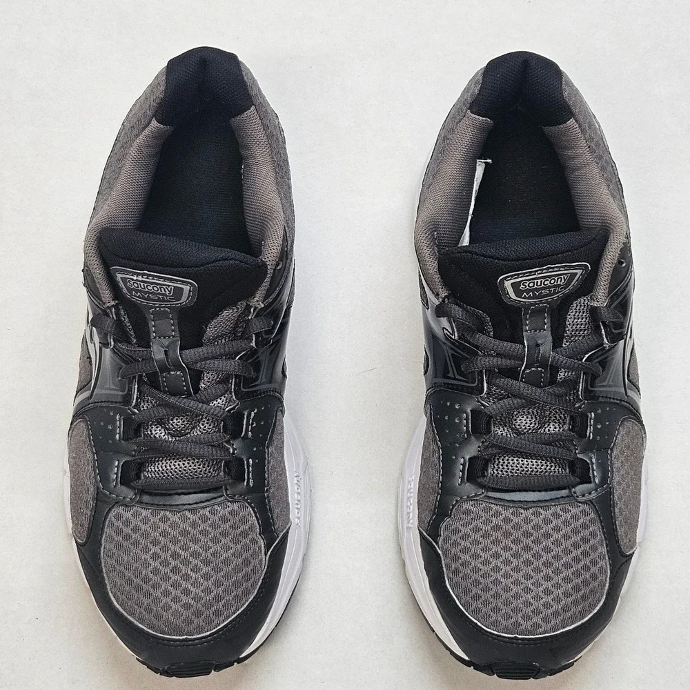 Saucony Mystic Men‎ Running Shoes Gray Black Athletic Sneakers Size 9.5⁸